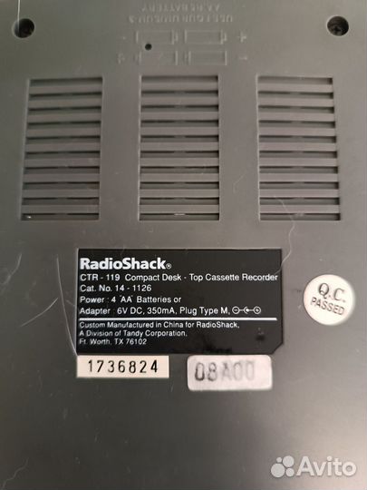 Radioshack Ctr-119. Кассетный плеер, магнитофон