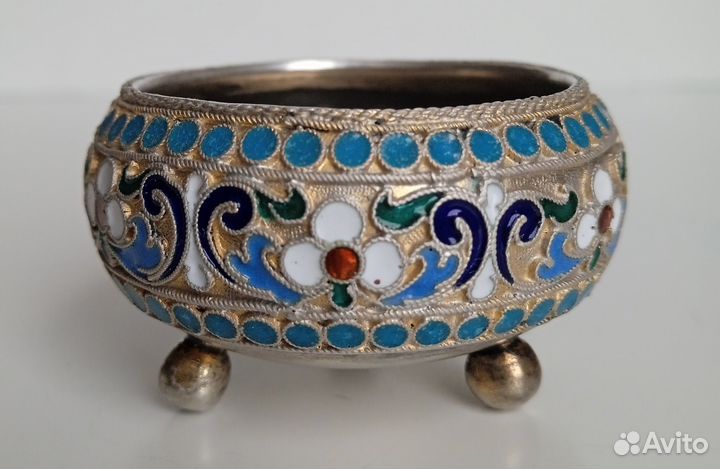 Солонка, серебро 84 пробы, эмаль, Москва, 1894