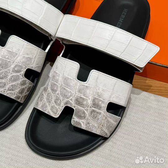 Шлёпанцы hermes chypre 39-46 крокодил