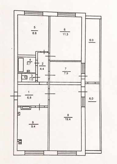 4-к. квартира, 71,7 м², 1/9 эт.