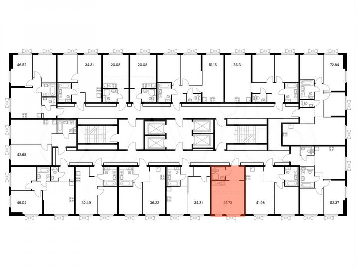 Квартира-студия, 25,7 м², 13/33 эт.