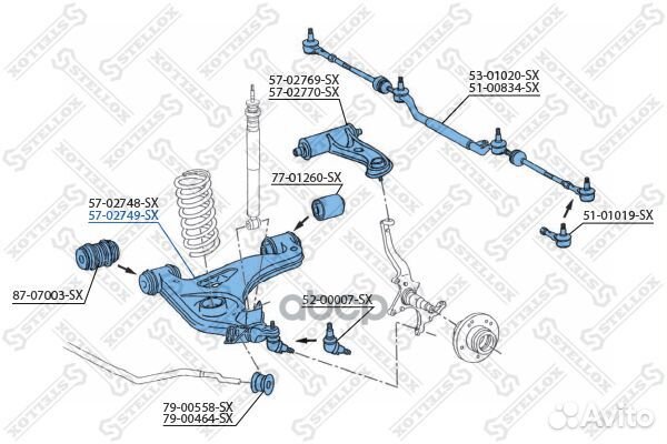 Рычаг нижний правый MB W202 all 93-01 57-02749