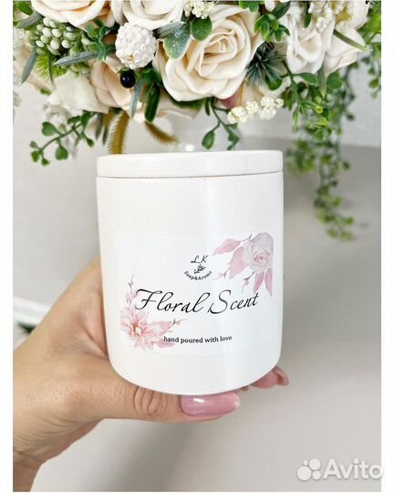 Свечи соевые ручной работы с сухоцветами