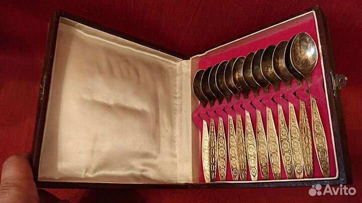 Чайные ложки мельхиор. 12 штук