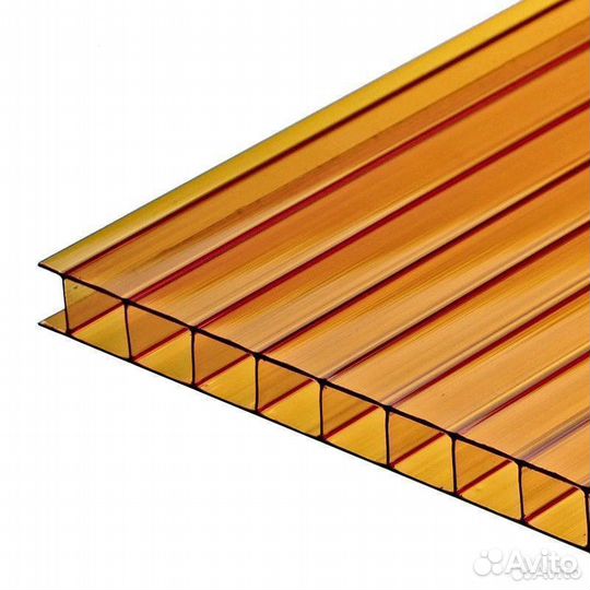 Поликарбонат сотовый 4 мм Янтарь goodplast