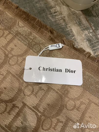 Кашемировый платок шаль Dior карамельный новый