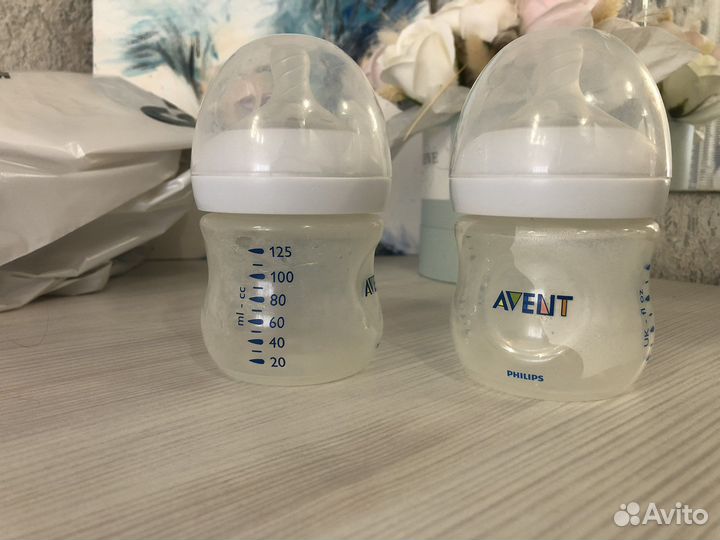 Бутылочки для кормления avent 125 мл б/у 4 штуки