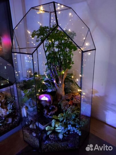 Флорариум с фонтаном