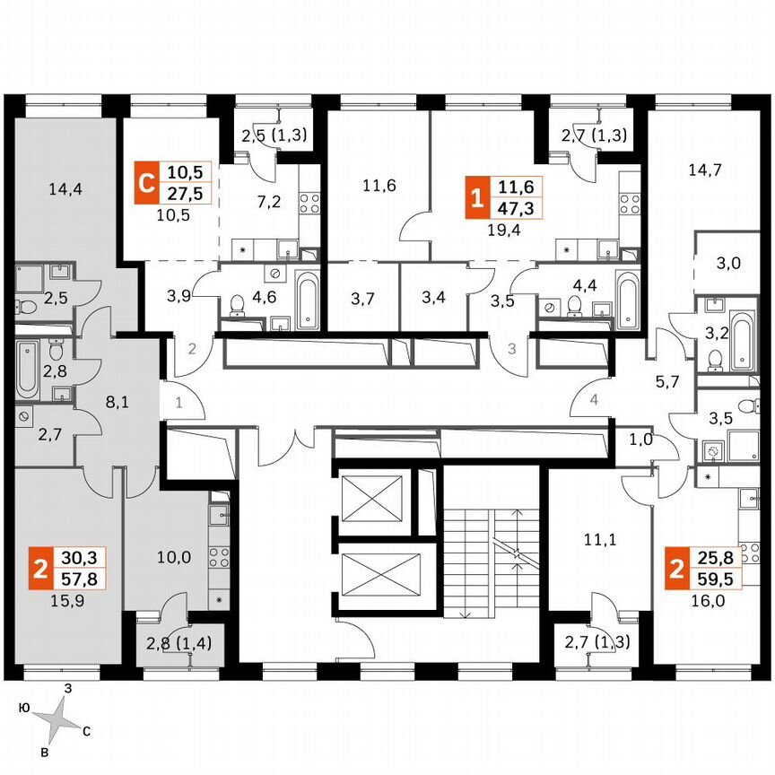 2-к. квартира, 58 м², 23/23 эт.