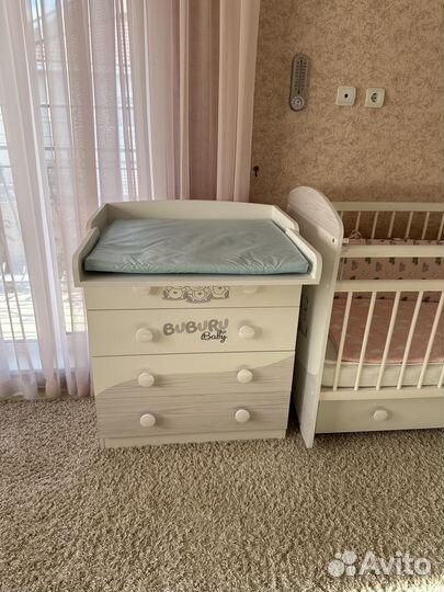 Комод buburu Baby с пеленальным столом белый 4ящик