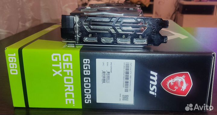 Видеокарта GTX 1660 MSI gaming X 6GB