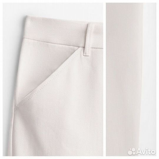 Белые брюки новые из плотного денима Massimo Dutti