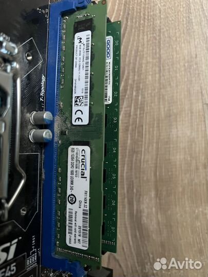 Материнская плата с процессором, операт. память