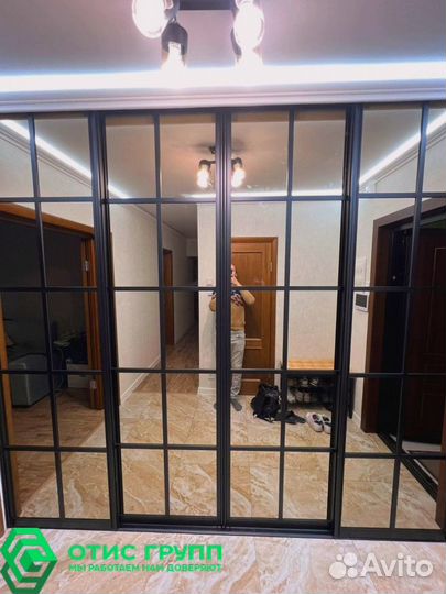 Раздвижные стеклянные перегородки для шкафа купе