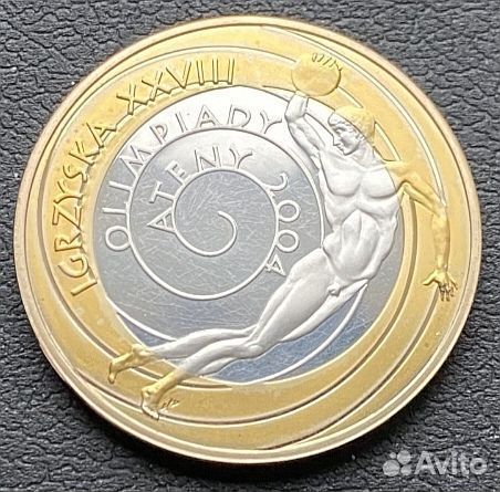 Монета польша 10 злотых серебро