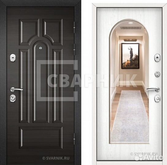 Входная дверь с зеркалом. Установка под ключ