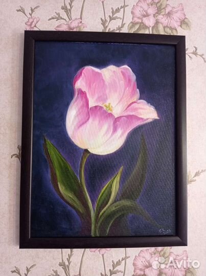 Картина маслом на холсте цветы 30х40
