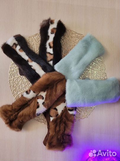 Норковые варежки, норковые митенки