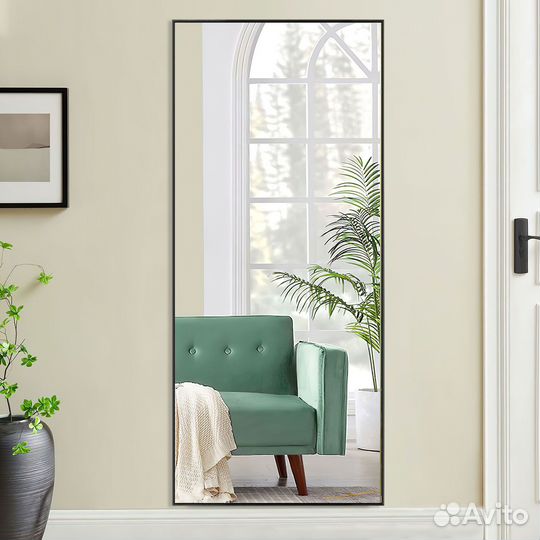 Зеркало настенное в черной раме 65*190см