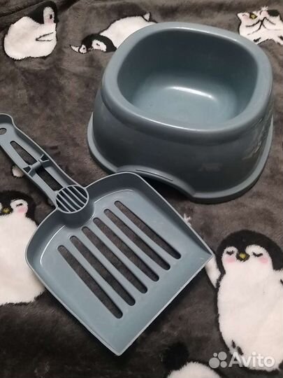 Совок для уборки в лотке и миска