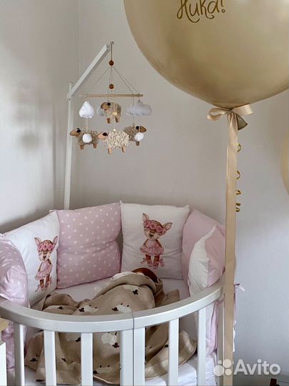 Бортики в детскую кроватку для девочки