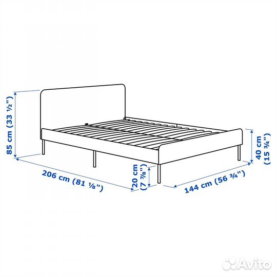Кровать икея слаттум