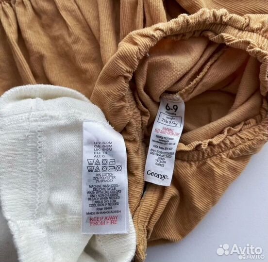 Боди для девочки вельветовый 68+