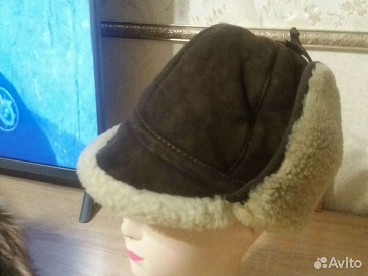Шапка ушанка натуральная (дублёнка) 55 размер
