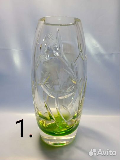 Вазы хрусталь, стекло Чехия