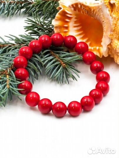 Браслет из коралла (красный)