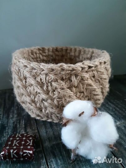 Вязаные корзинки. Ручная работа