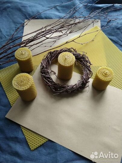 Свечи из вощины Медовые наборы праздничные