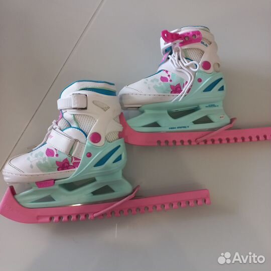 Коньки детские раздвижные 26-31 и шлем