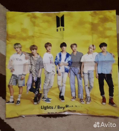 Наволочка на подушку с принтом BTS 45х45