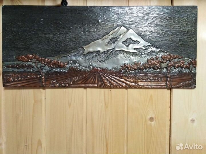 Картина на меди (чеканка, гравюра 1970 годы)