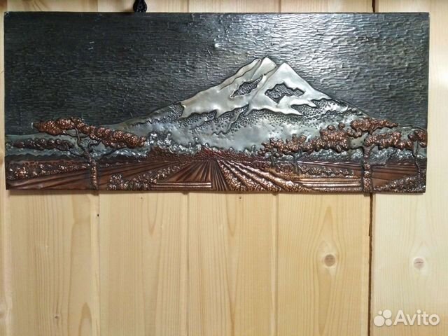 Картина на меди (чеканка, гравюра 1970 годы)