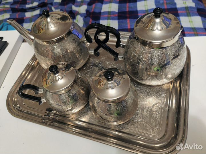 Мельхиоровый чайный сервиз СССР