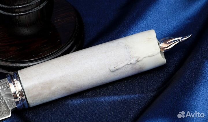 Авторский Нож Свеча сталь дамаск торцевой, рукоять