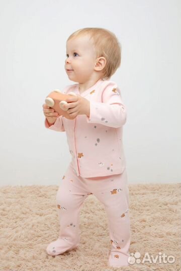 Ползунки для девочки Crockid К 400220 собачк (68)