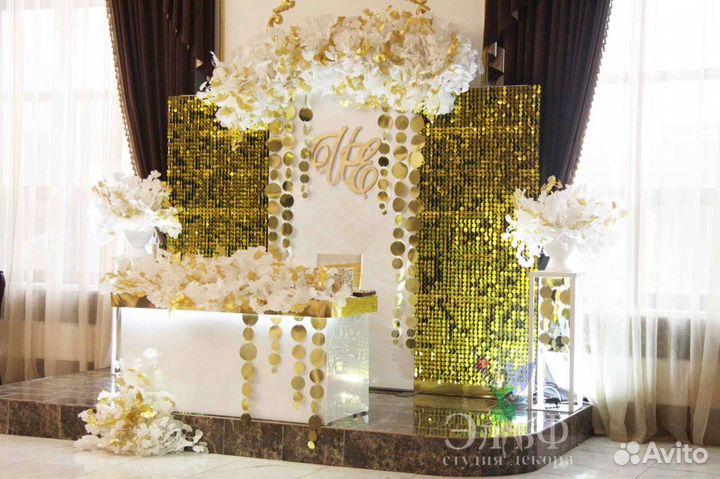 Декор зала на свадьбу, украшение зала