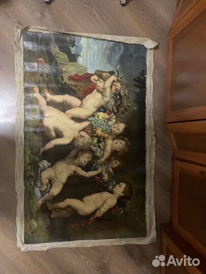 Картина маслом на холсте старинная