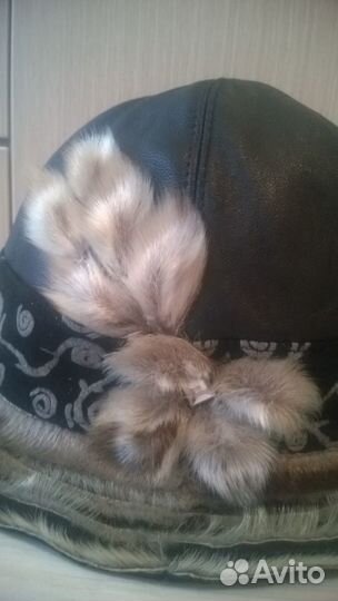 Нат. кожа. Мех. Норка. Шляпа. Зима