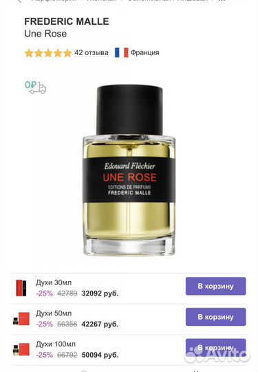 Frederic malle une rose. Пробник