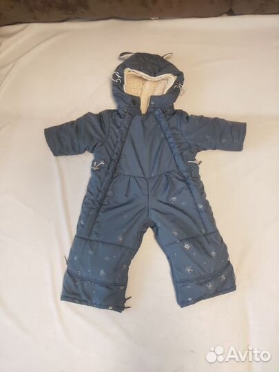 Зимний/демисезонный 2 в 1 комбинезон конверт 80