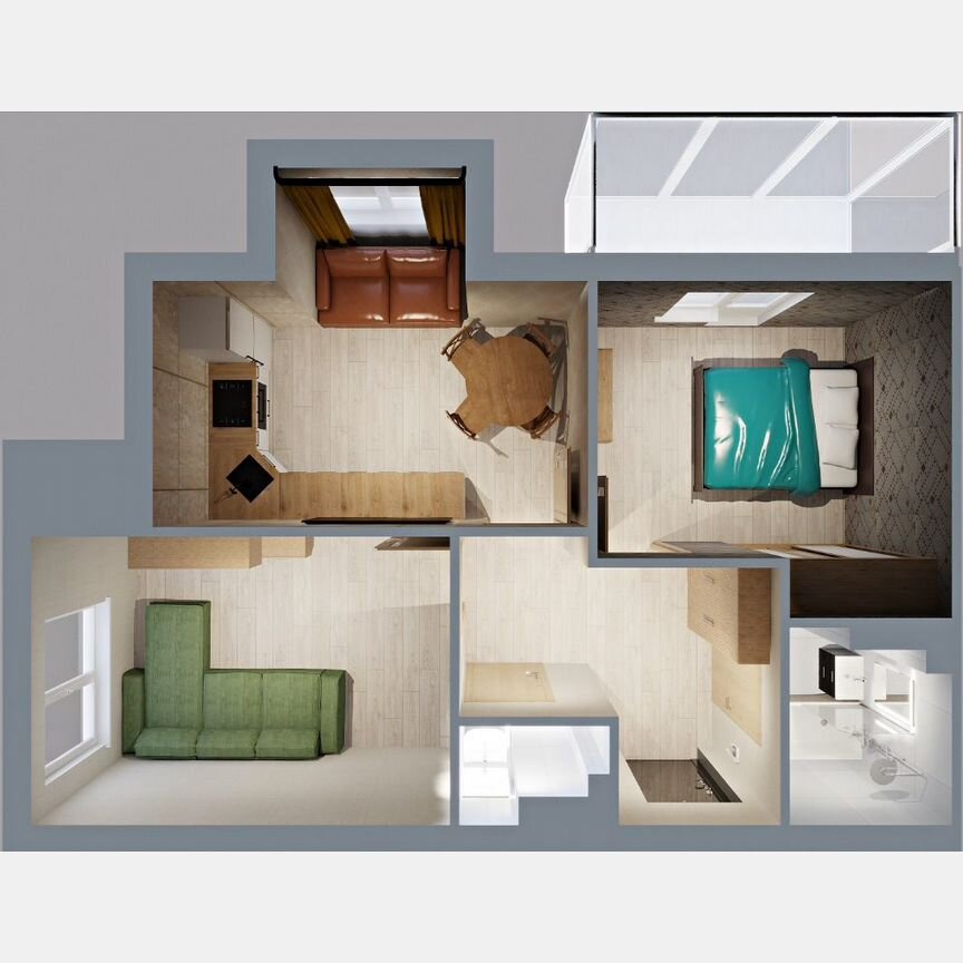 2-к. квартира, 53,4 м², 4/4 эт.