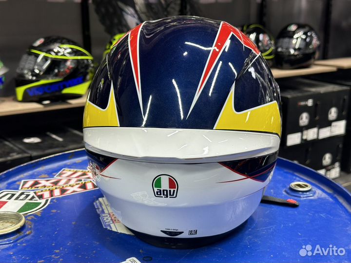 Шлем AGV K-1 Pitlane Blue/Red/Yellow