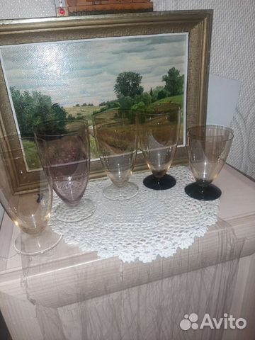 Фужеры Калининские стекло цветное