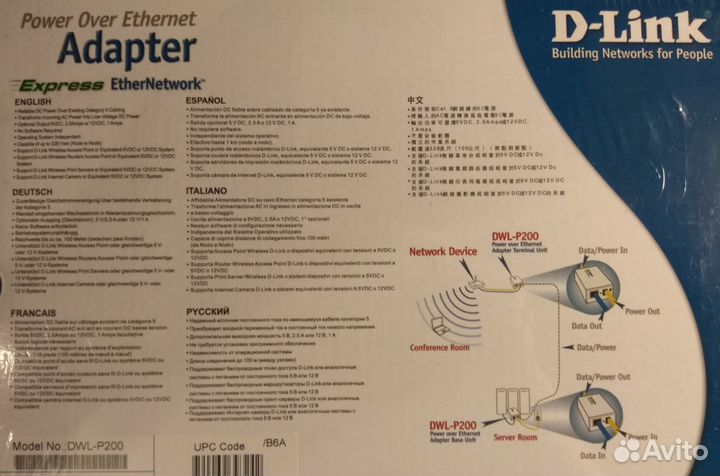 Адаптер PoE D-Link DWL-P200 новый