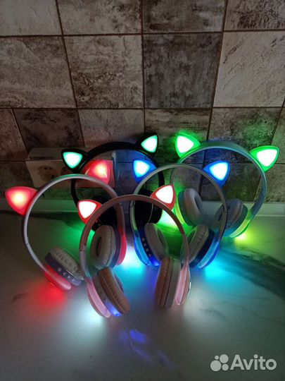 Новые Беспроводные наушники детские светящиеся