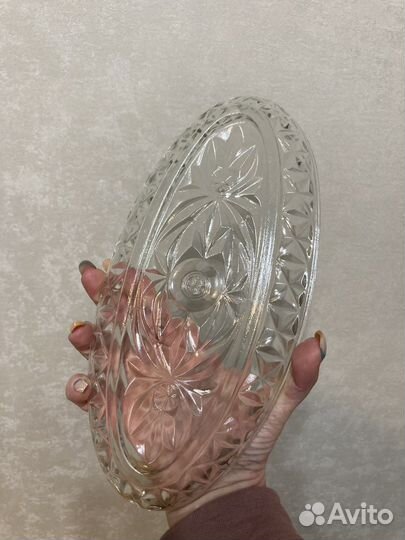 Блюдо для рыбы СССР стекло для закусок Селедочница